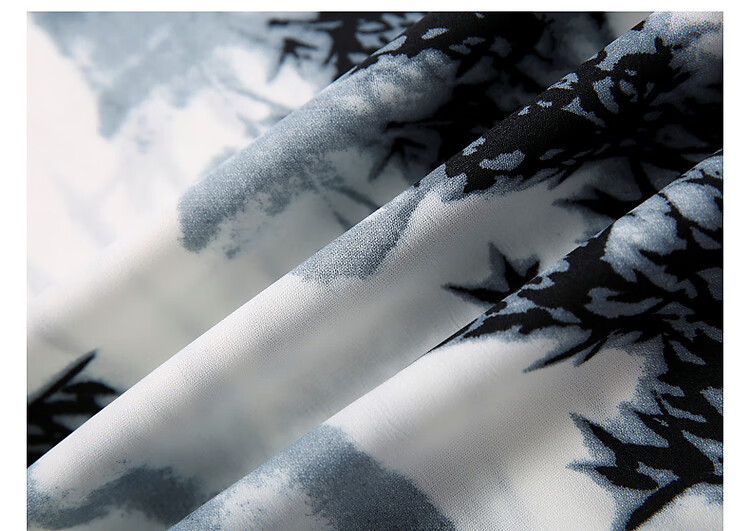 Dme [National Style Ink Painting Impression] Summer Cool, Smooth, Flowing, Thin, Comfortable, Elastic Waist, Slimming, Concealing, Casual Pants 17