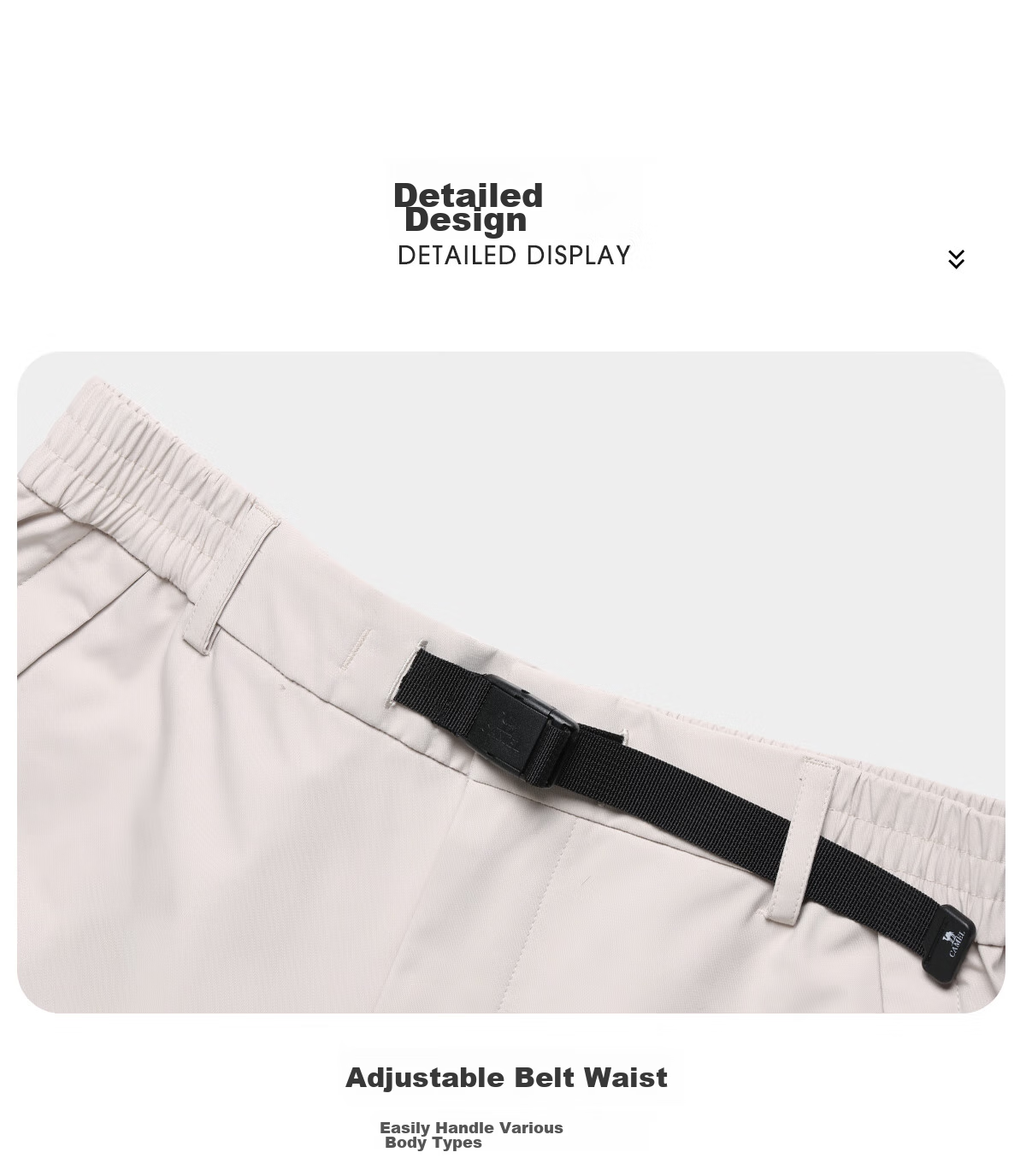 CAMEL Panda Mountain Outdoor Casual Pants, Cool-Feeling Windproof Fashionable Trousers, A34BA68195, Phantom Black, L 24