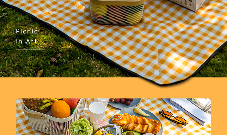 Deli Picnic Mat, Outdoor Thickened Moisture-Proof Mat, Oxford Cloth Portable Tent Mat, Beach Mat, Medium Size, Gree 9