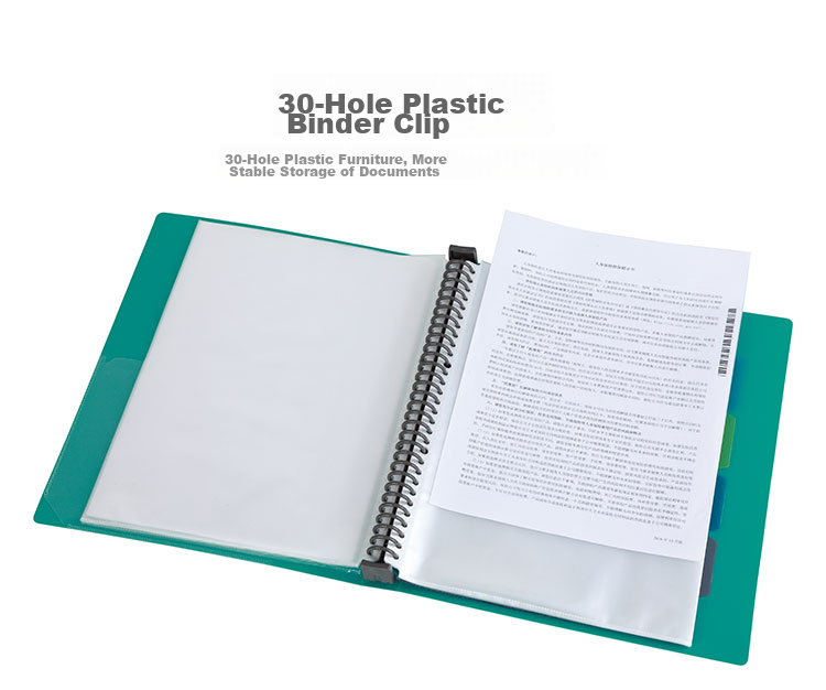 COMIX NF407A-S Loose-Leaf Binder, A4 Size, 40 Pages, 30 Rings, Plastic Cover File Folder, Black 5