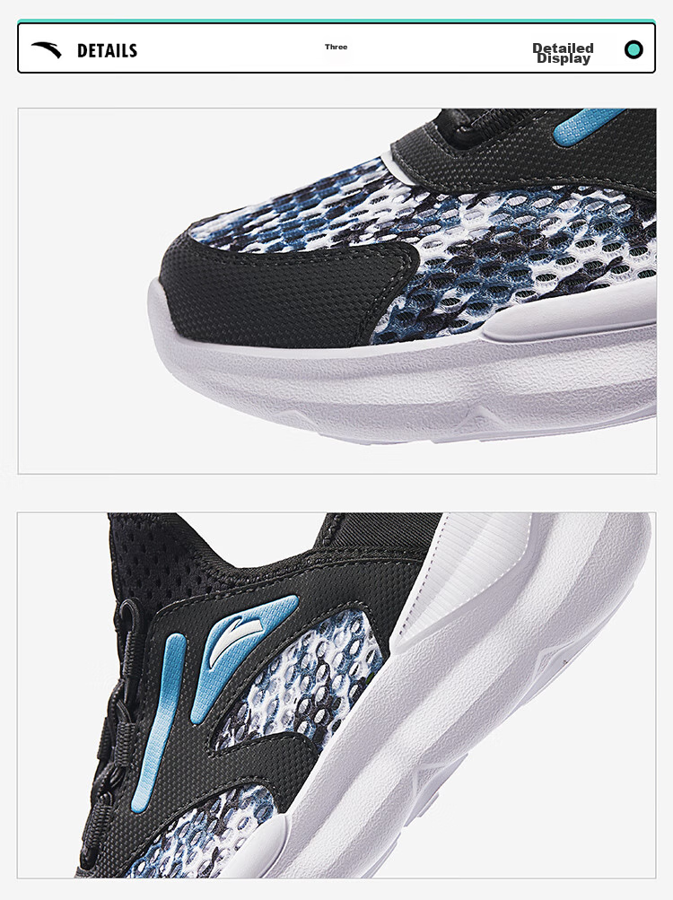 ANTA Kids Sports Shoes Girls Big Kids 2026 Summer Large Mesh Breathable Slip-On Casual Shoes A22628803 20