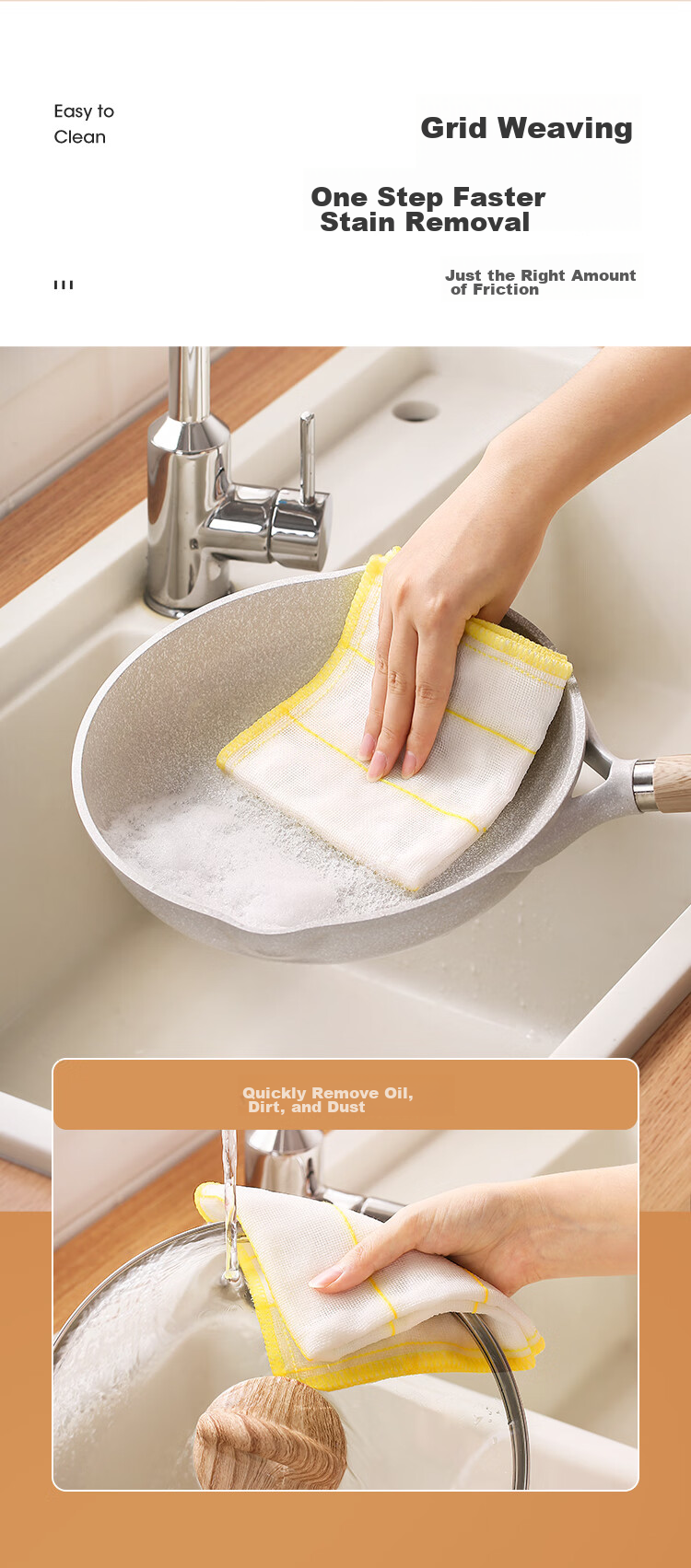 MARYYA Dishwashing Cloth, Kitchen-Specific, 30*30cm, 10 Pieces, Oil-Resistant, Lint-Free, Absorbent Dish Towel, Dish Cleaning Tool 4