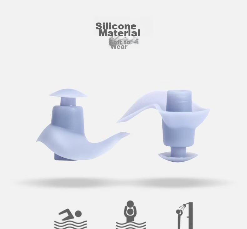 BALNEAIRE Adult Silicone Earplugs, Waterproof, Soft-Fitting, Fashionable, Versatile, Professional Swimming Gear, SEP07, Deep Purple-Blue 7