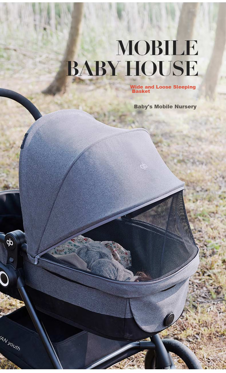 Gb Cloud View Two-Way Lightweight High Landscape Stroller, Can Sit Or Lie Down, Baby Carriage for Outings, Dark Gray 4