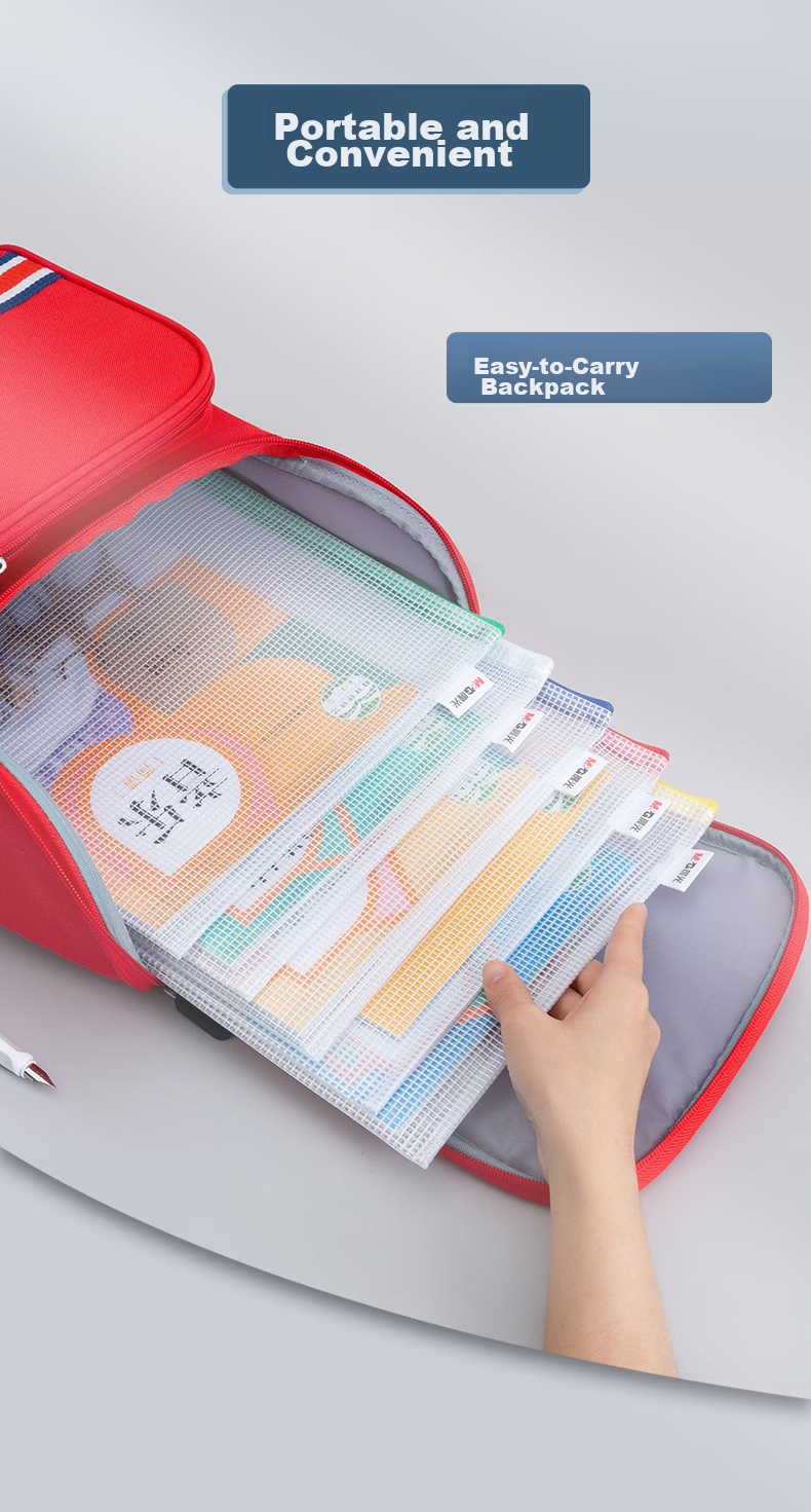 M&G Stationery B5 Grid Zipper Pouch, PVC Document Bag, Affordable Student Exam Paper Storage, File Organizer Pouch, 10-Pack ADMN4283 13