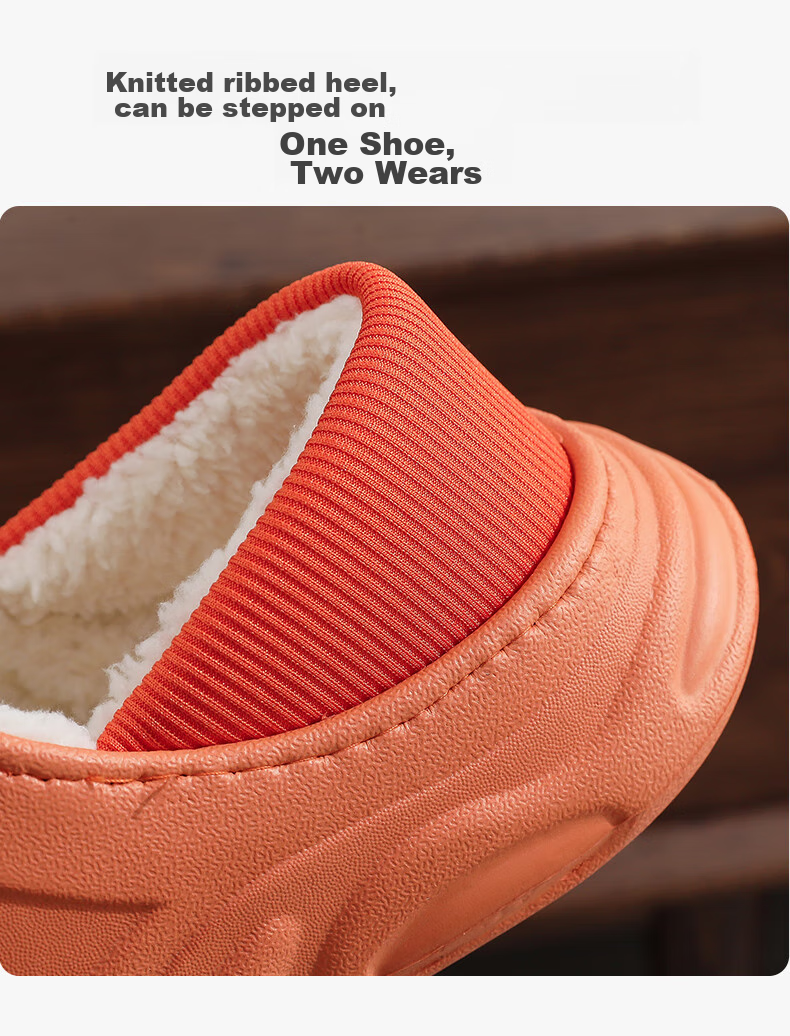 GUOLUOFEI Thick Cotton Slippers for Men And Women, Autumn Outdoor Wear, Waterproof Non-Slip Fleece-Lined Indoor Home Heel-Covering Cotton Shoes, White, Size 36-37 6