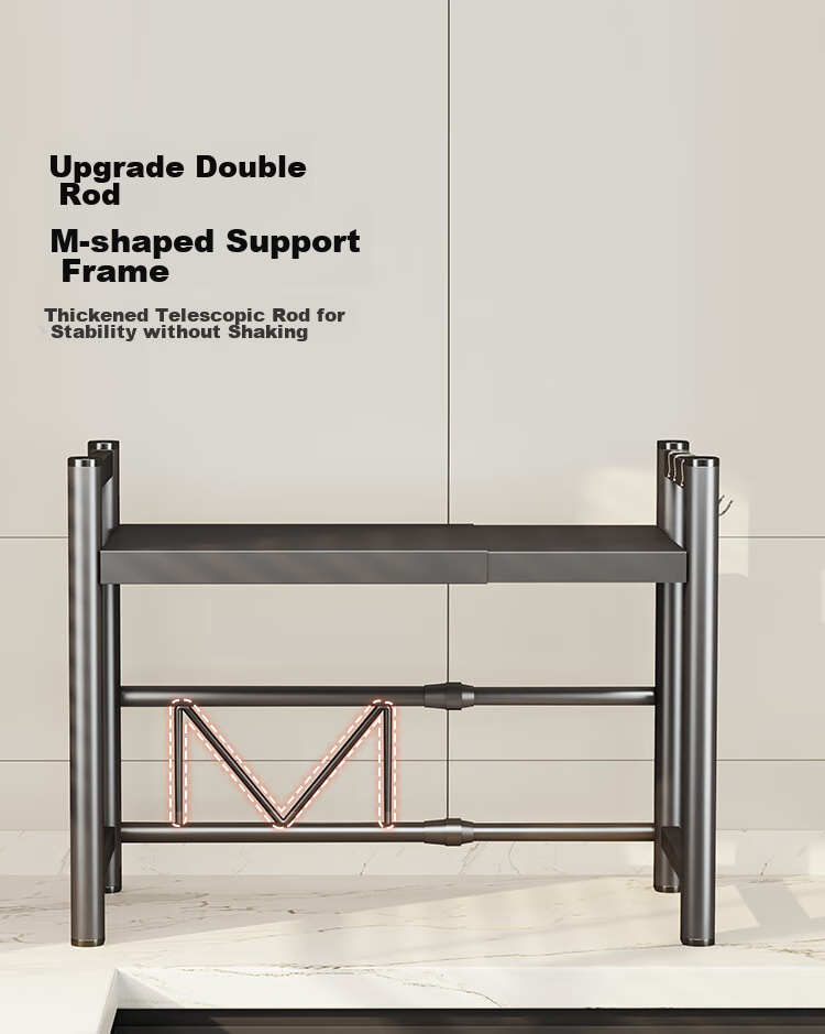 Yicainianhua Printer Storage Rack, Desktop Organizer Shelf, Adjustable Microwave Oven Kitchen Storage Rack, 3271 Double-Layer Model 12