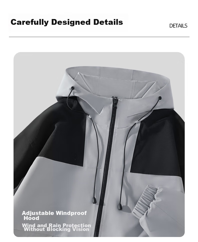 Baleno Men's Sports Woven Jacket, Spring And Autumn Outdoor Windproof Water-Resistant Casual Hooded Jacket, Simple Versatile Windbreaker 19
