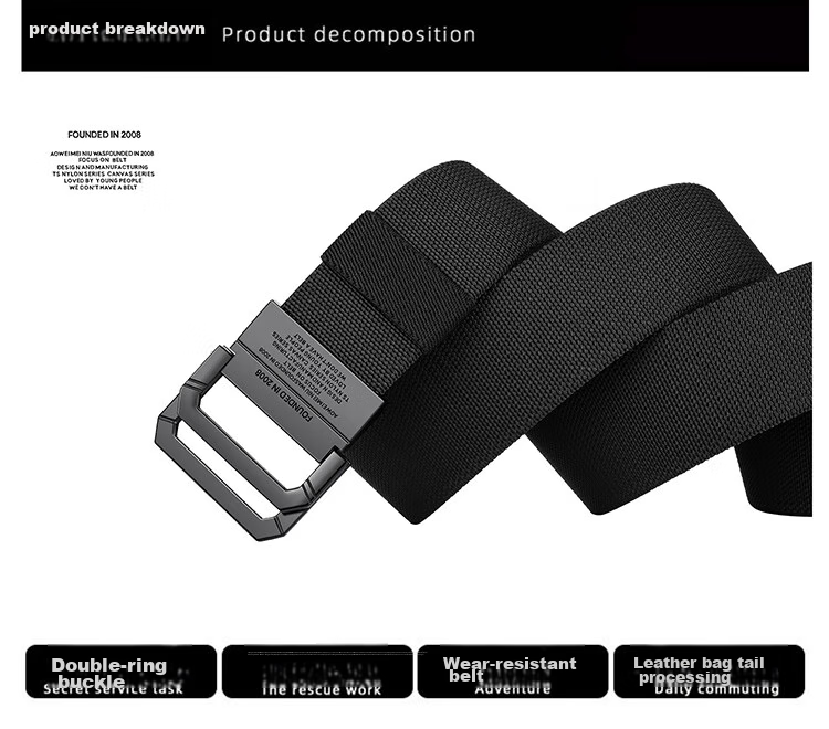 HALFEEL Canvas Belt, Men's Leather Belt, Trendy Denim Belt, Versatile for Women, Students, Military Training, Outdoor Activities, Father's Day Gift 7