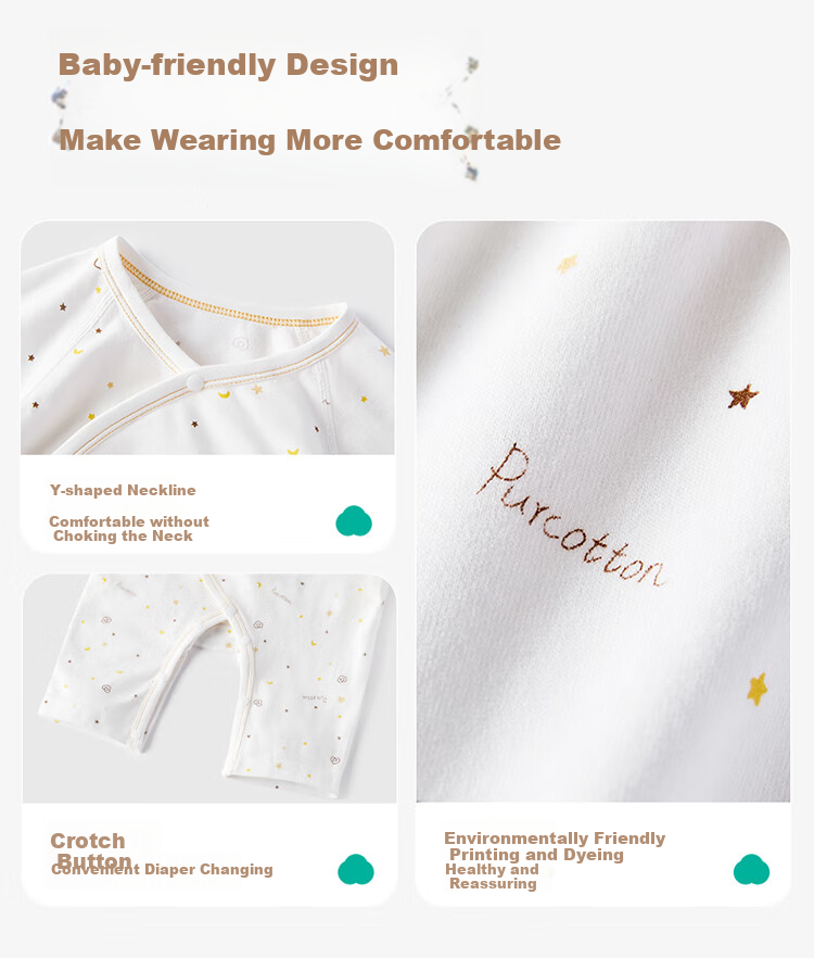 PurCotton Maternity Hospital Bag Baby Clothes Newborn Full Set Cotton Soft Towel Gauze Bath Towel Romper Maternity Gift 8