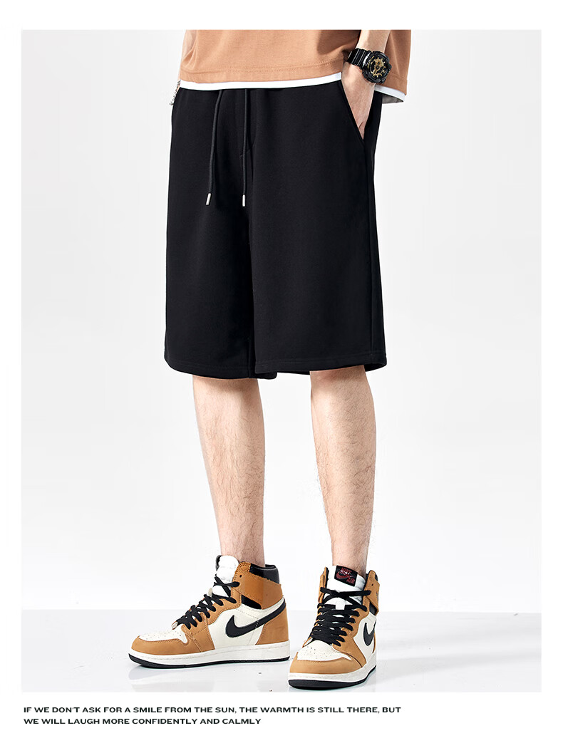 Baleno Men's Summer Heavyweight 220G Pure Cotton American Style Trendy Student Outdoor Sports Loose Casual Shorts 13