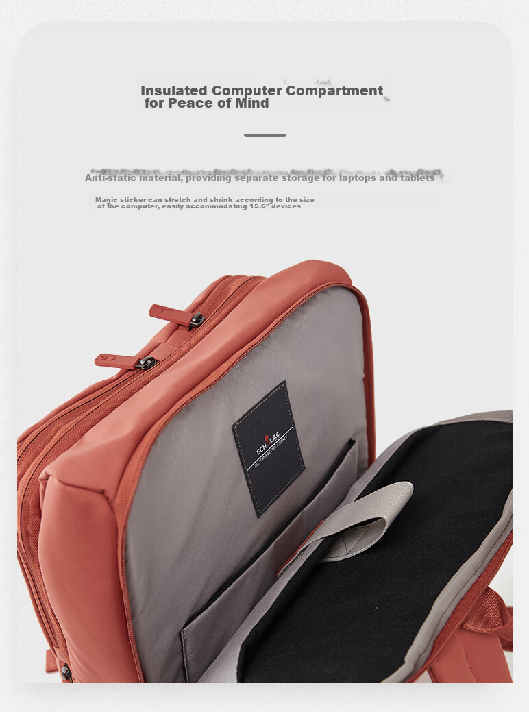 Echolac Couple's Laptop Backpack, Fashionable Trendy Backpack, Travel Simple Casual Women's Schoolbag, Orange, 16 Inches, CKP602 11