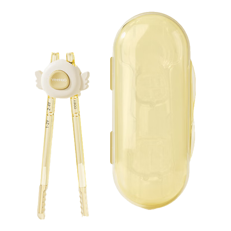 YEEHOO Children's Tiger Mouth Chopsticks, Learning Aid PPSU Training Chopsticks, Baby Dining Utensils And Lunch Box for Ages 2-3