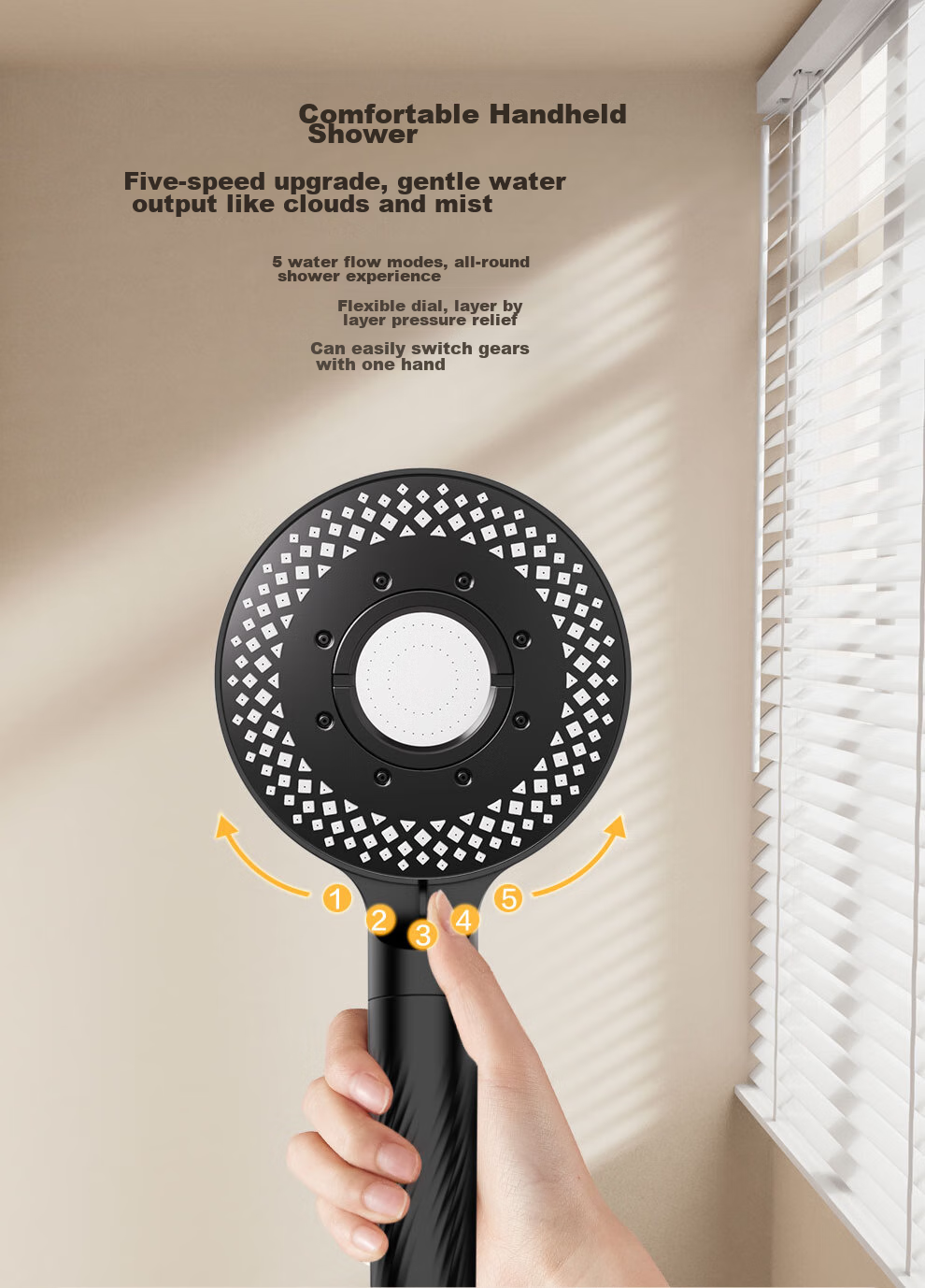 DU PONT Fortune Global 500 Company High-Pressure Shower Head, Single-Head High-Pressure Handheld Shower Head, Pressurized Shower Head 4