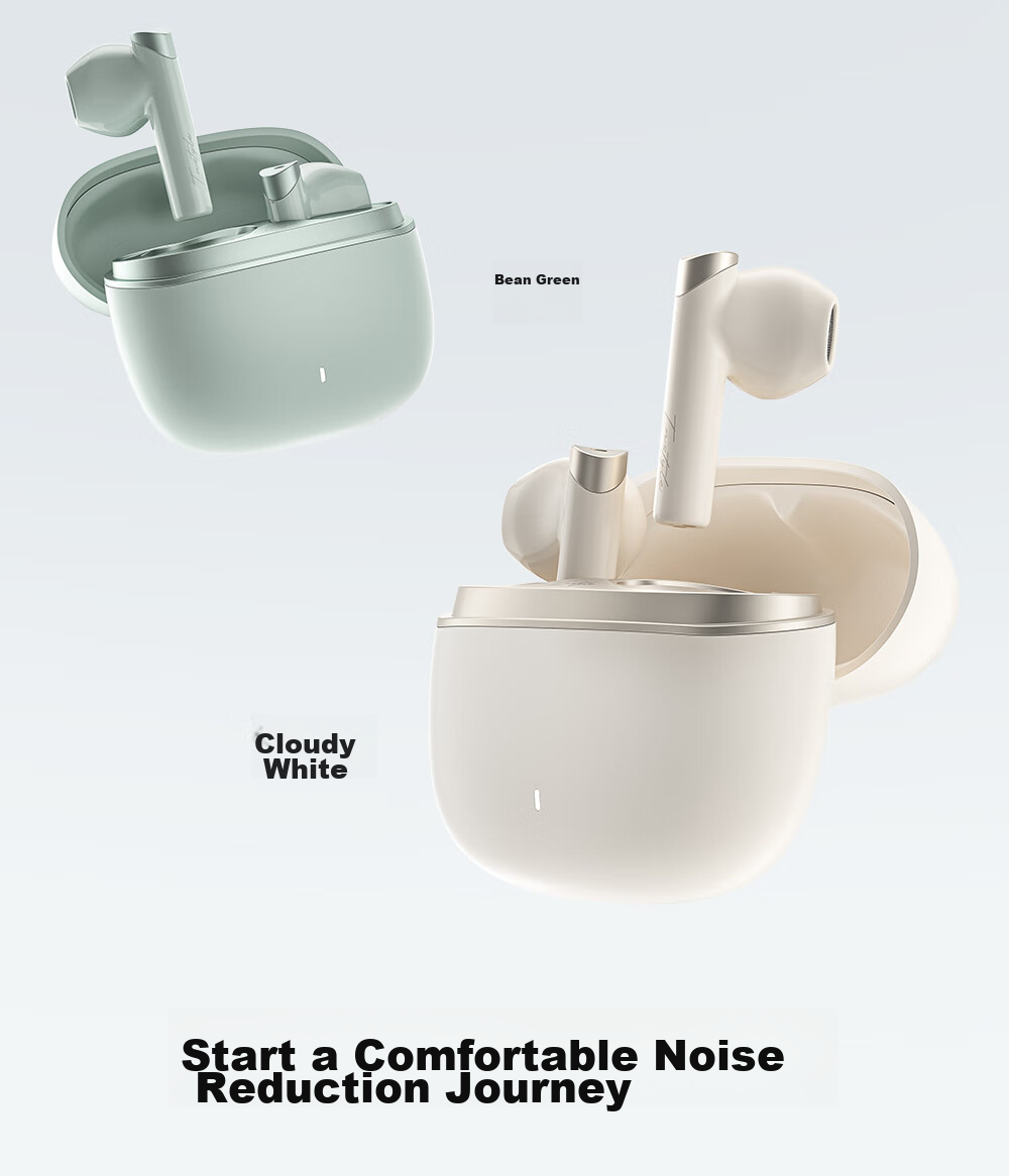 Manbuzhehuazai Magic ANC True Wireless Bluetooth Earphones, Semi-In Active Noise Cancellation, 30-Hour Battery Life, Dual Device Connection, Compatible with Apple, Huawei, Xiaomi, Bean Gree 22