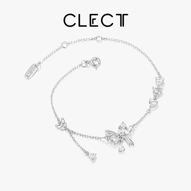Clect Butterfly Fairy 925 Silver Bracelet for Women, Light Luxury Sweet Style Student Fashion Jewelry Birthday Gift for Girlfriend