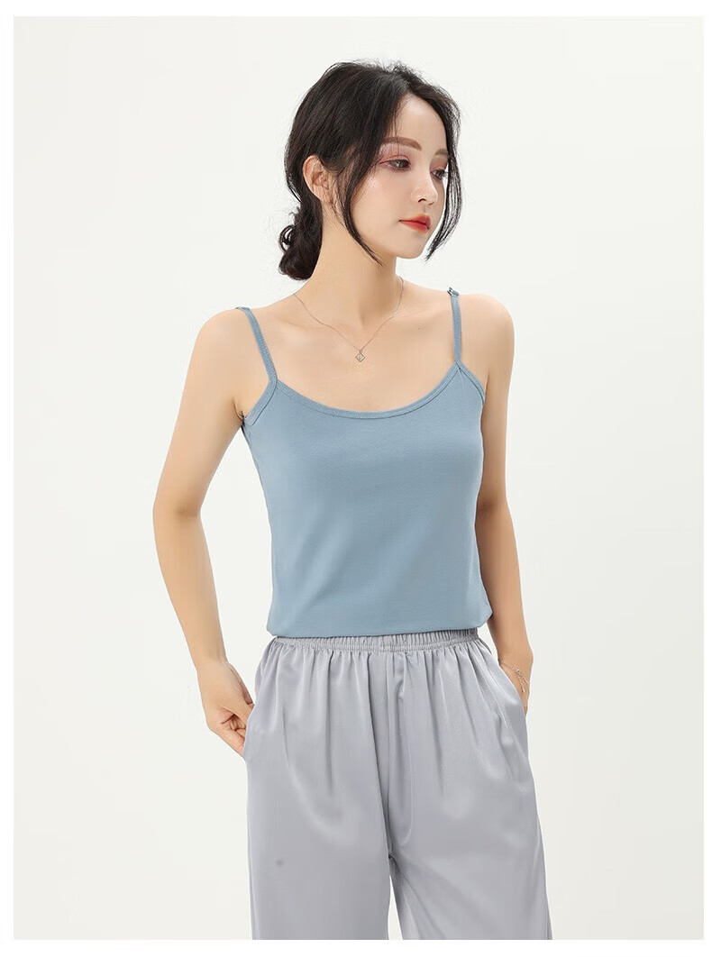 LangSha Women's Summer Camisole Tank Top, Australian Ice-Cotton Elastic Undershirt, Slim-Fit Inner Wear Or Outer Wear Base Layer, Cherry Blossom Pink, M 12