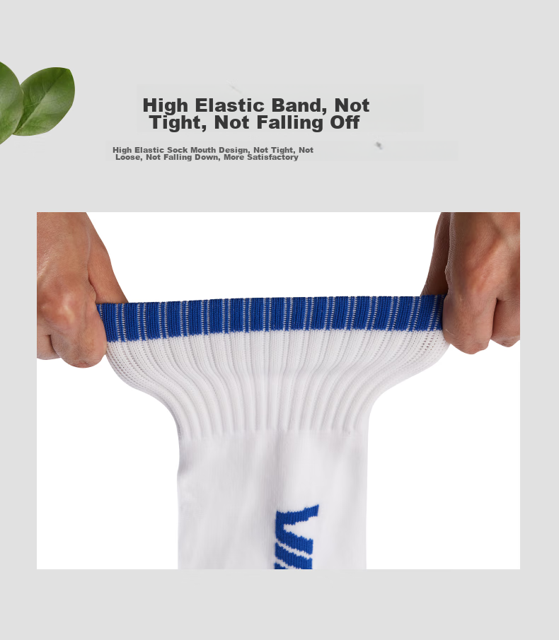 VICLeO Soccer Socks, Long Socks for Men And Women, Adults And Children, Competition Thickened Non-Slip Terry Bottom Sports Socks, 6802-3 Blue, Size S 6