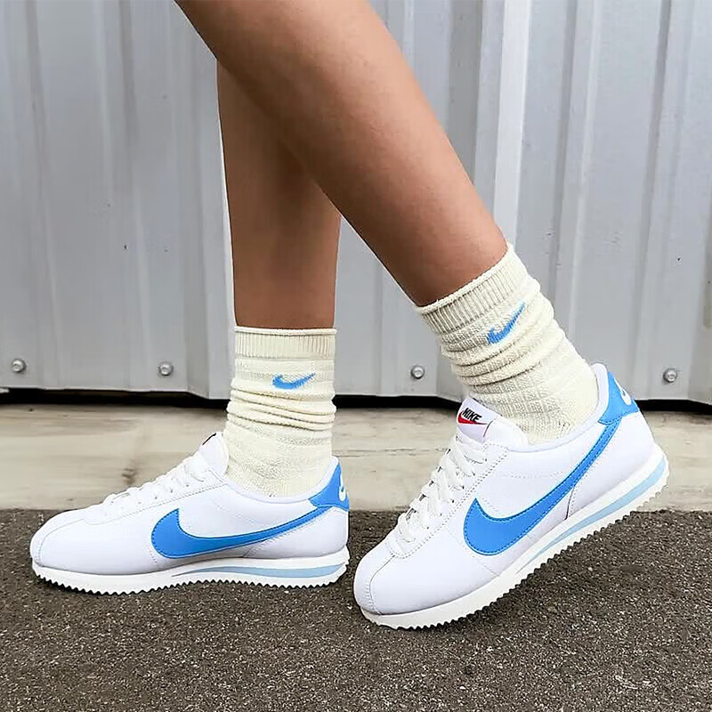 NIKE Women's Casual Sports Shoes, Shock-Absorbing CORTEZ Sneakers, DN1791-003, Beige, Size 36.5