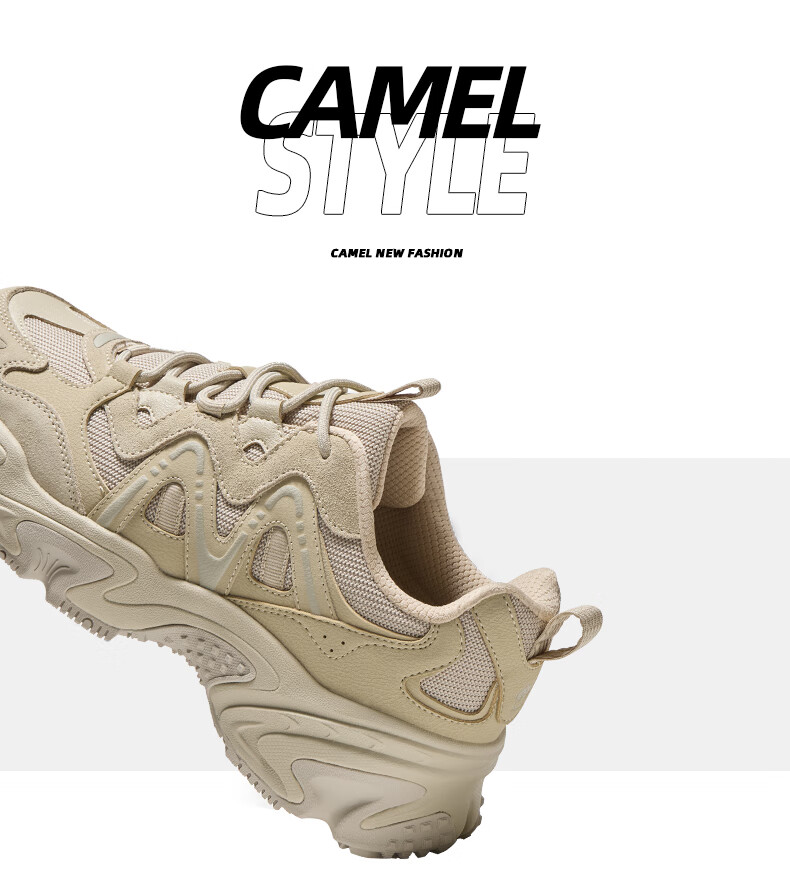 CAMEL Women's Retro Casual Thick-Soled Platform Dad Sneakers X25CX4L4035 Black/Silver White Size 38 44