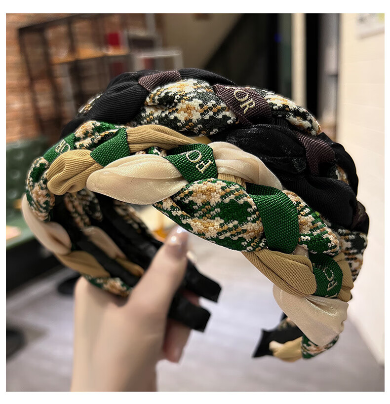 Jiaoxuefei Ruched Crystal Headband 2025 New High Crown Forehead Hair Press Tie Versatile Outdoor Headband 10