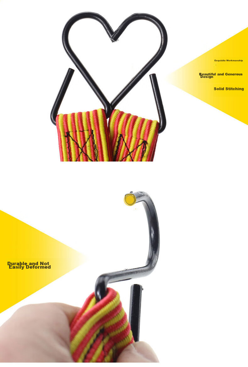 BWNK Bicycle Cargo Rack Luggage Rope Saddle Bag Binding Strap Elastic Cord - Random Color 7