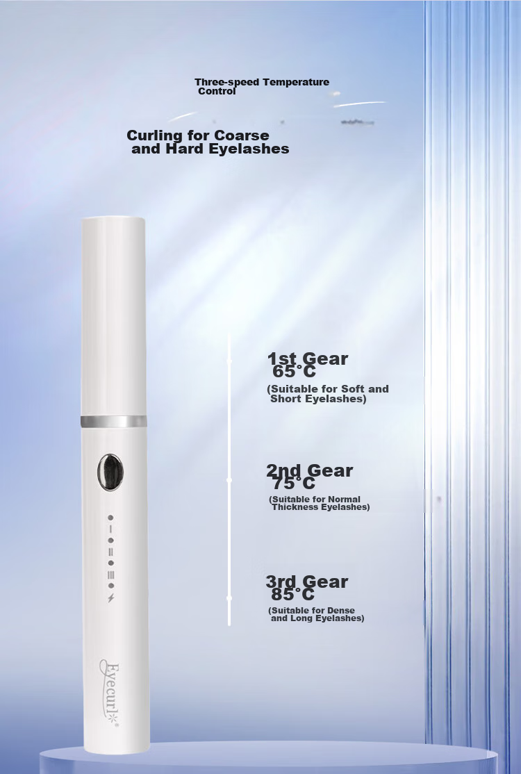 Eyecurl Small Steel Tube Electric Eyelash Curler, White, Electric Lash Curler, Long-Lasting Shaping Tool for Beginners 8
