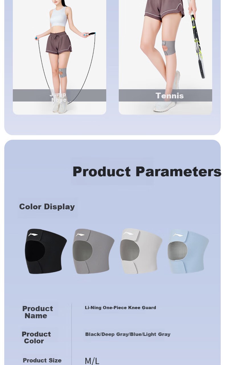 Li-Ning Knee Pads, Summer Unisex [Two-Pack], Sports Meniscus Lightweight Arthritis Injury Running Hiking Knee Protectors 9