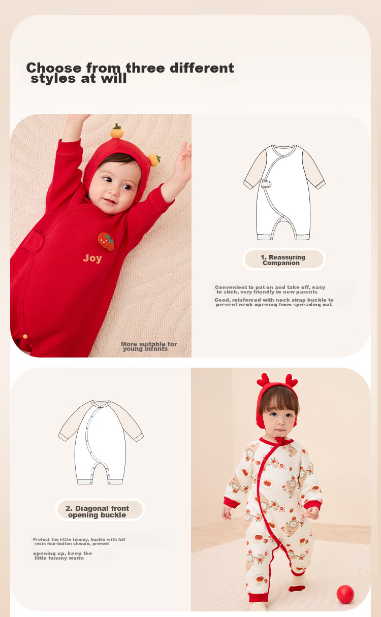 BALABALA Children's Clothing, Baby Romper, Newborn Full Moon Crawling Suit, Padded Thickened Cute Onesie for Boys And Girls 6