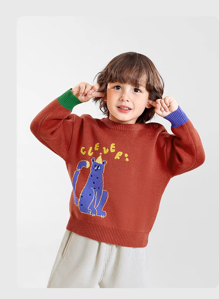 Ciciibear [Anti-Pilling Static Electricity], Ciciibear Boys' Sweater Autumn And Winter Style, Baby Red Children's 2024 New Top Winter Seaso 16
