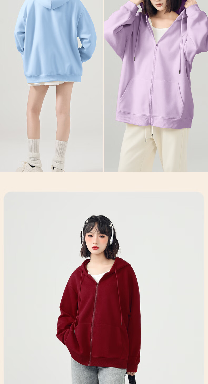 Jeanswest Hoodie for Women, Spring And Autumn New Style Jacket, Women's Cardigan, Hooded Couple's Wear, Petite Casual Loose Fit for Men And Wome 15