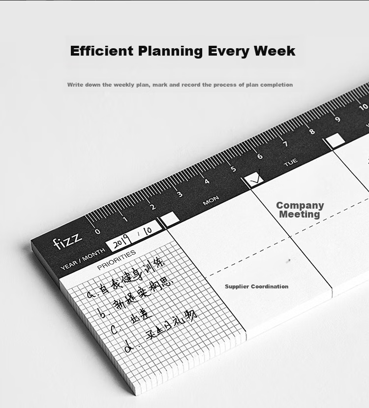 Fizz Self-Filling Calendar, Planner Notebook, Mini Desk Organizer, Task List, Office Desk Planner, Small Notebook, Memo Holder, Phone Stand FZ335014 5