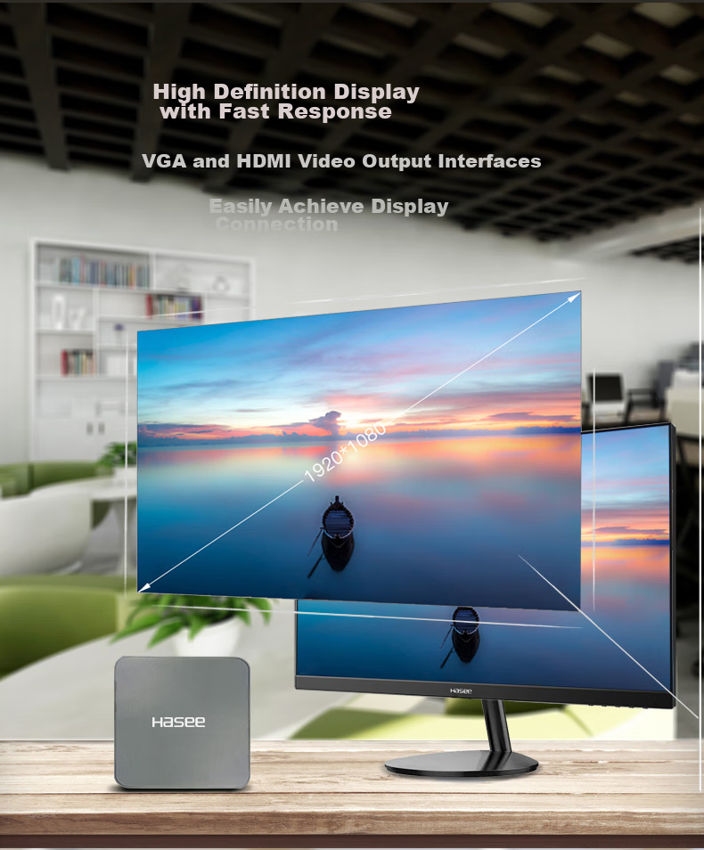 HASEE Zhanshen Mini R78S Mini Desktop Computer, Office Mini PC (R7-8745HS, 16GB RAM, 512GB SSD, WIFI, Windows 11) 8