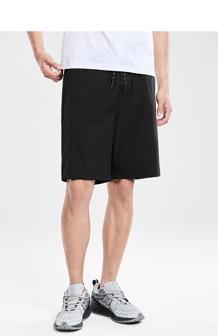 DANCING WOLVES [Elastic Waist] Breathable Quick-Dry Easy-Care Casual Pants Men's Casual Shorts, 211 Gray-Green, 56/XXL 9