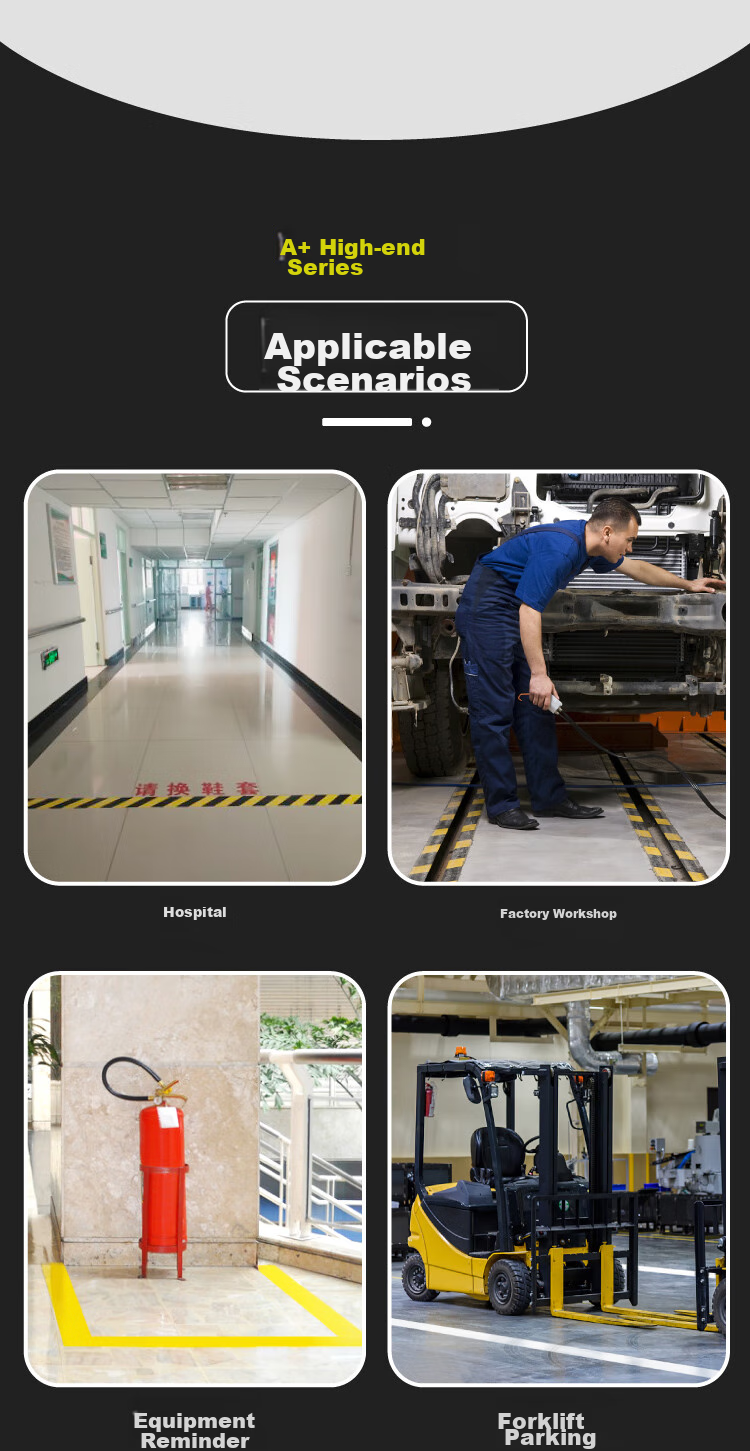 Polar Bear A+ Series, Thickened PVC Yellow And Black Safety Warning Tape, Waterproof Floor Marking Line, Typhoon Warning Tape, 48mm*33m, 1 Roll, Factory Floor 5S Positioning PVC-483YB 16