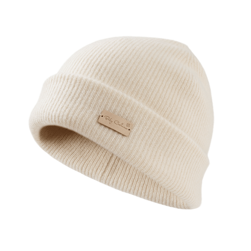 JIUMU 100% Cashmere Warm Knit Hat, Autumn And Winter Knitted Cap, Cold Hat, Winter Hat, Outdoor Ear Protection Cold Cap for Wome