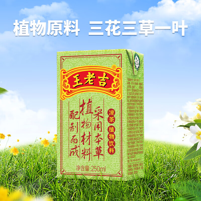 王老吉凉茶250ml*12盒绿盒装  草本植物降火茶饮料 便携尝鲜 中华老字号