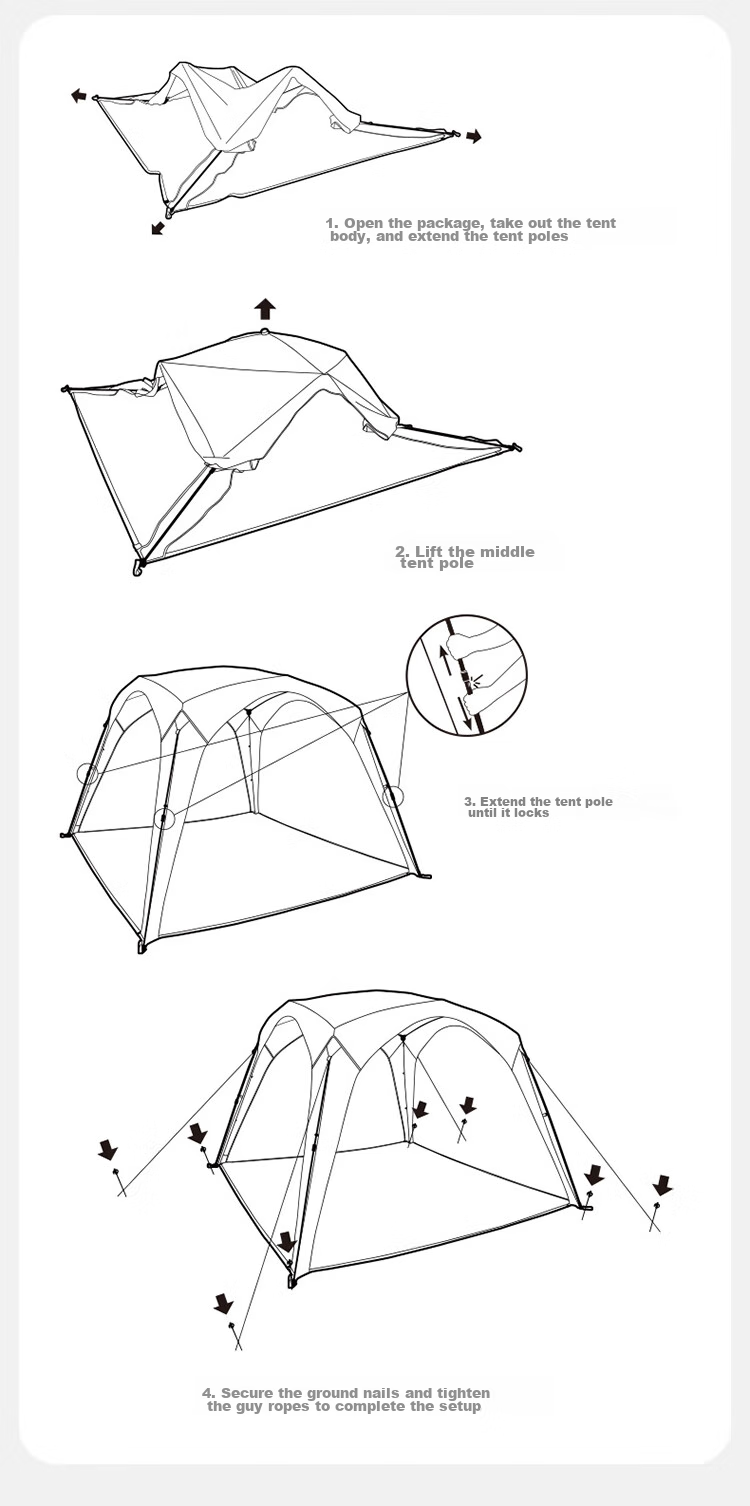 Naturehike Nuke Yunjie Self-Standing Quick-Open Titanium Black Gel Canopy Tent, Outdoor Camping Picnic, Rainproof, Sun-Proof, Dome Pavilio 20