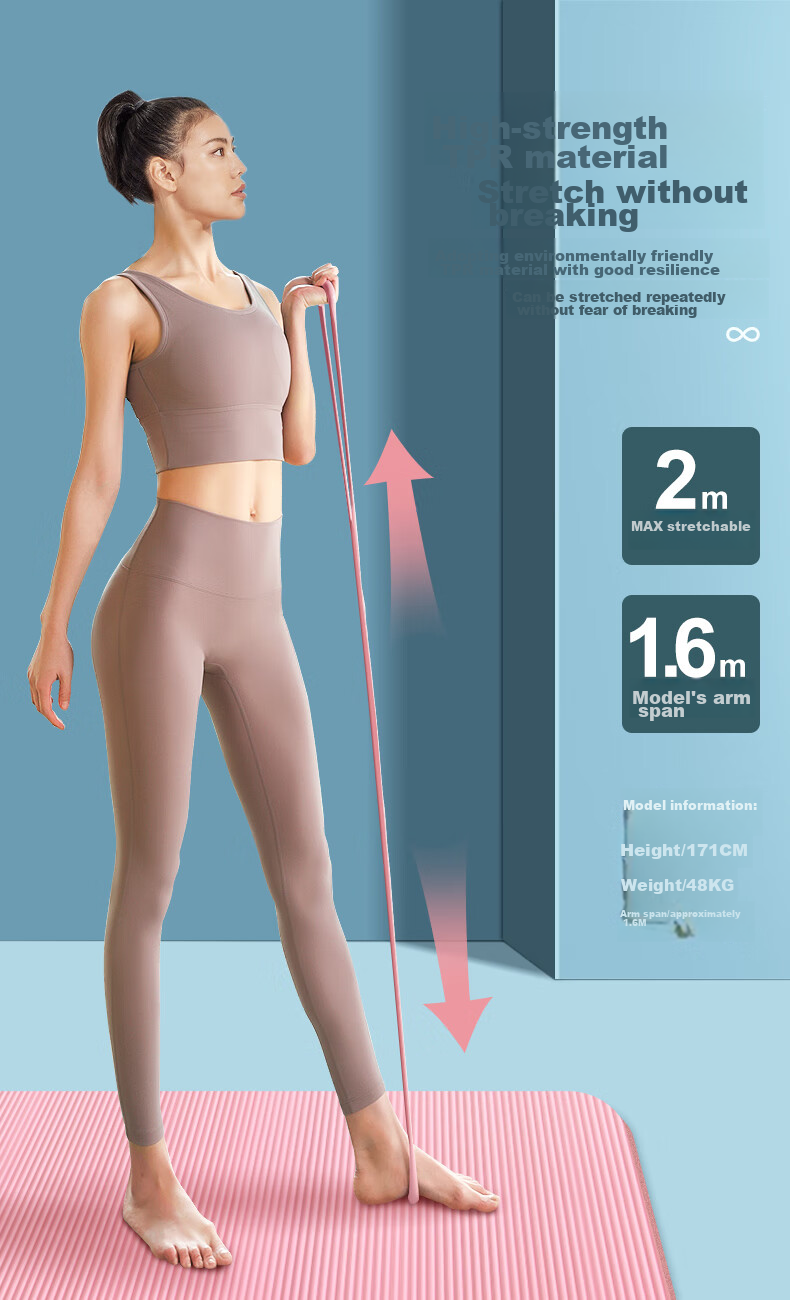 Li-Ning 8-Shaped Resistance Band, Back Opener, Eight-Character Elastic Band, Stretching Band, Back Strength Training, Women's Home Use, Blue 4