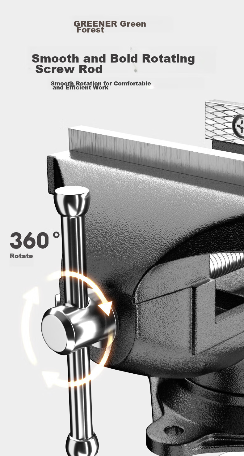 GREENER Bench Vise, Small Tiger Vise, Bench Clamp, Workbench Vise, Mini Desk Vise, Woodworking Household Multi-Functional Universal Vise 11