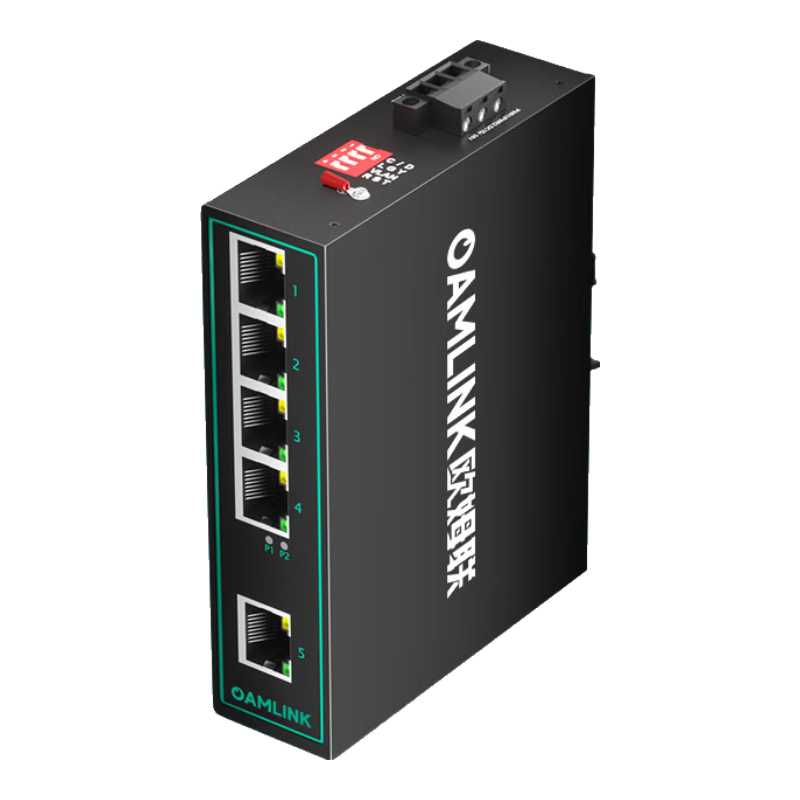 OAMLink Industrial Switch with 5 Ports, 100Mbps Economy Version, Surveillance Network Splitter OAM-6000 (M)
