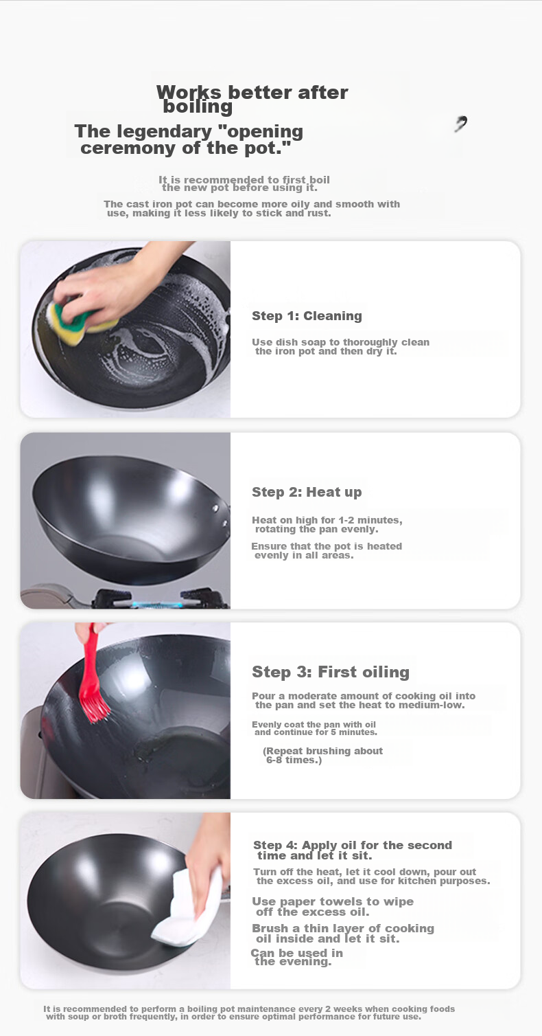 ZWILLING Iron Wok, Non-Coated, Suitable for Induction And Gas Stoves, Silver Iron Wok, 30cm 16