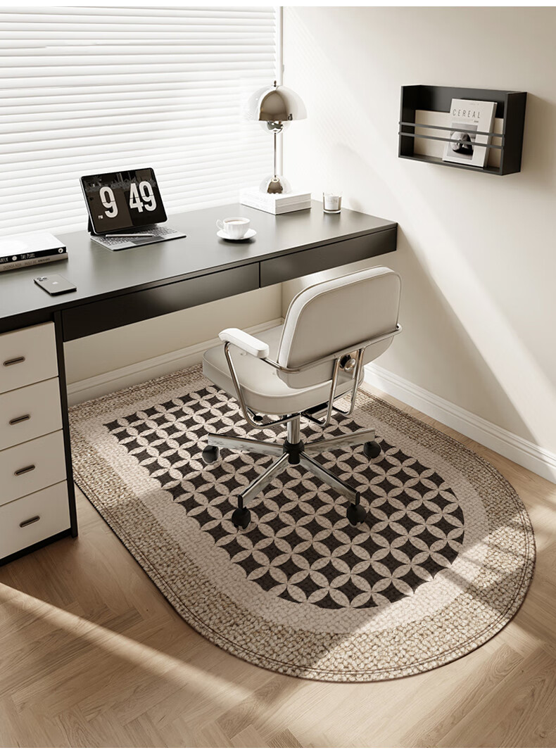 Ruien High-End Arched Computer Chair Floor Mat, Dressing Table Chair Foot Pad, Study Room Gaming Chair Swivel Chair, Desk Pad, 100 4