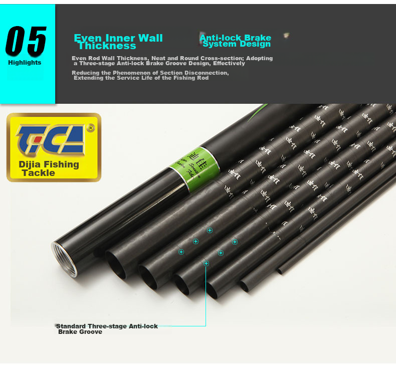 Dijia Fishing Rod, Dahuoshi Flagship Version, 3.6 Meters, 28 Sections, All-Purpose Carp Rod, Universal Pole Fishing Rod, Includes Original Rod Tip, Imported TCF Carbon Fiber 7