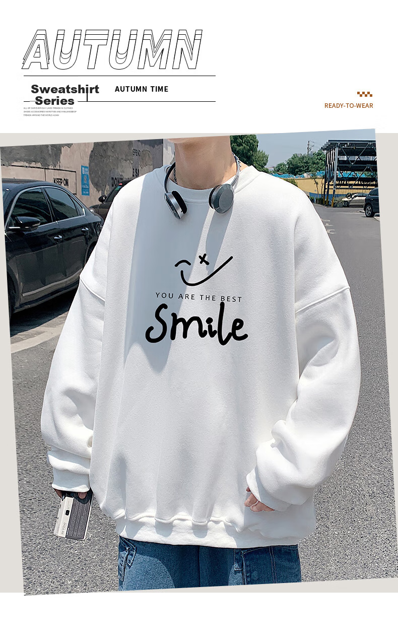 Foss Phil American Vintage Floral Embroidered Crewneck Sweatshirt Men Spring Autumn Loose Casual Top WY013 Obsidian Black 3XL 7