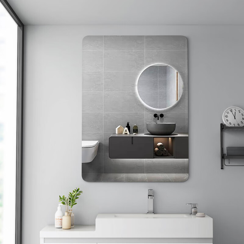 Anerya Soft Mirror Wall-Mounted Self-Adhesive Bathroom Acrylic Full-Length Mirror for Home Use, Washroom Face Washing And Makeup Mirror