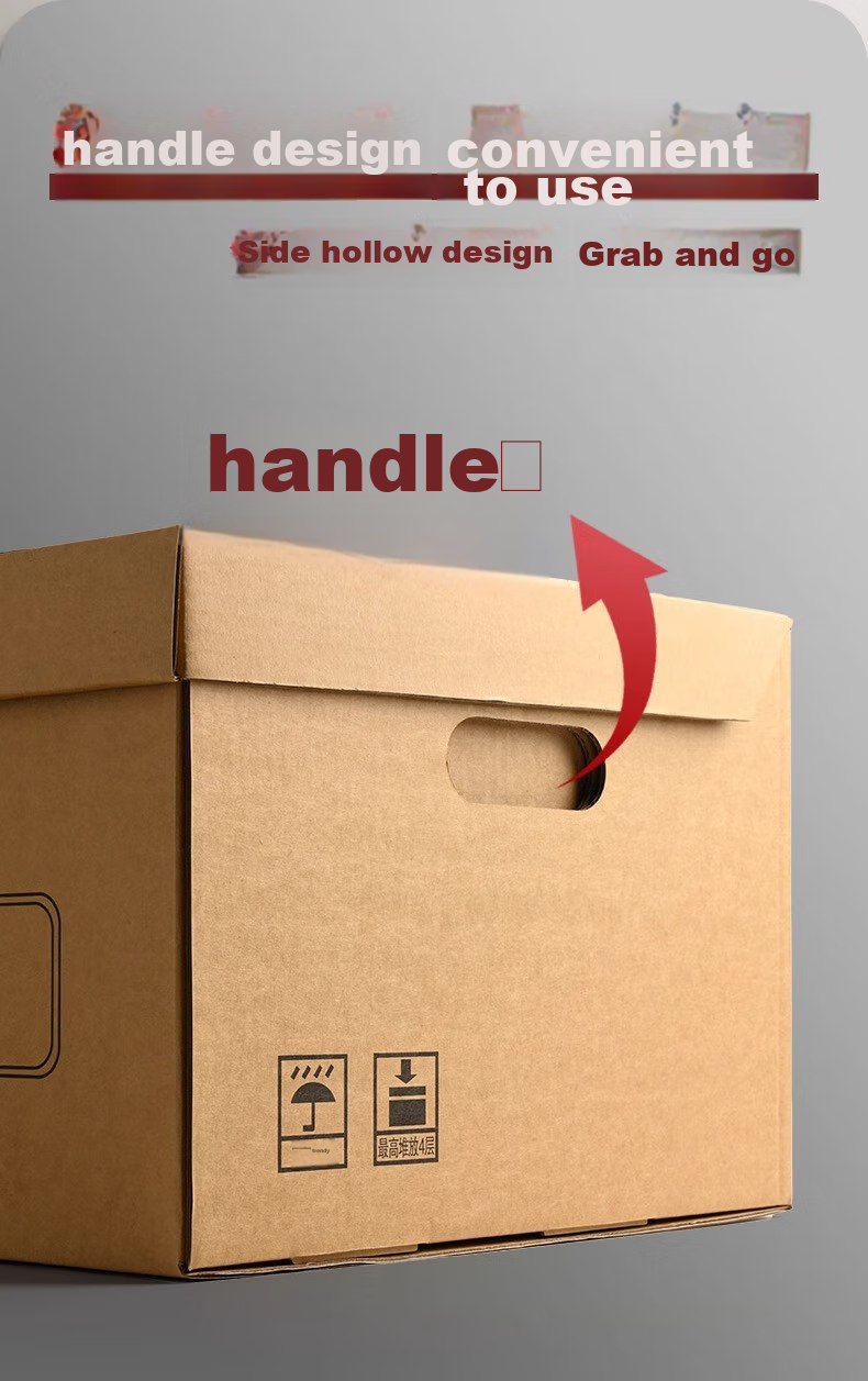 Yuzijian Large 5-Drawer File Storage Box, Three-Layer Thickened 250g Imported Kraft Paper Box, Office Document Financial Accounting Material Storage Turnover Box 8