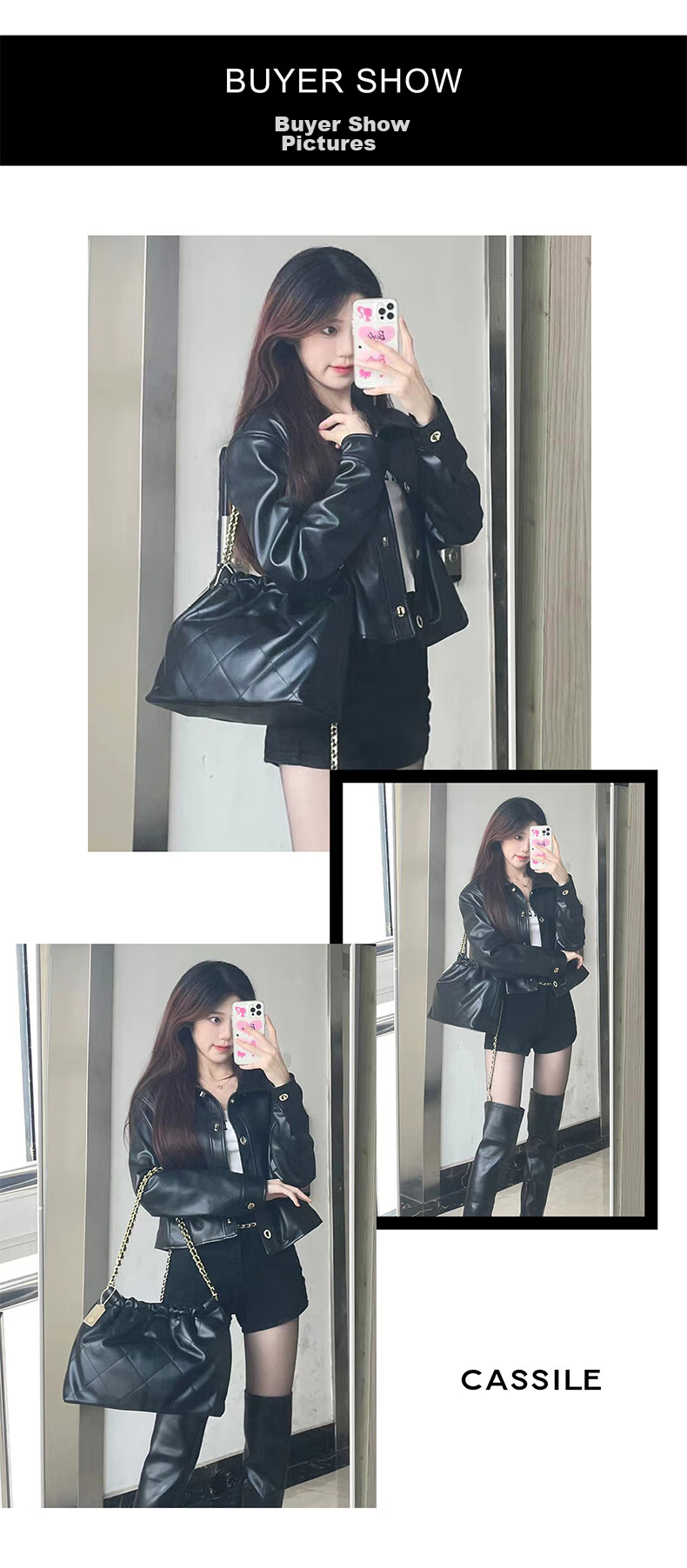 CASSILE Women's Handbag Tote Bag Versatile Large Capacity Light Luxury Travel Bag Shoulder Bag 520 Gift 9