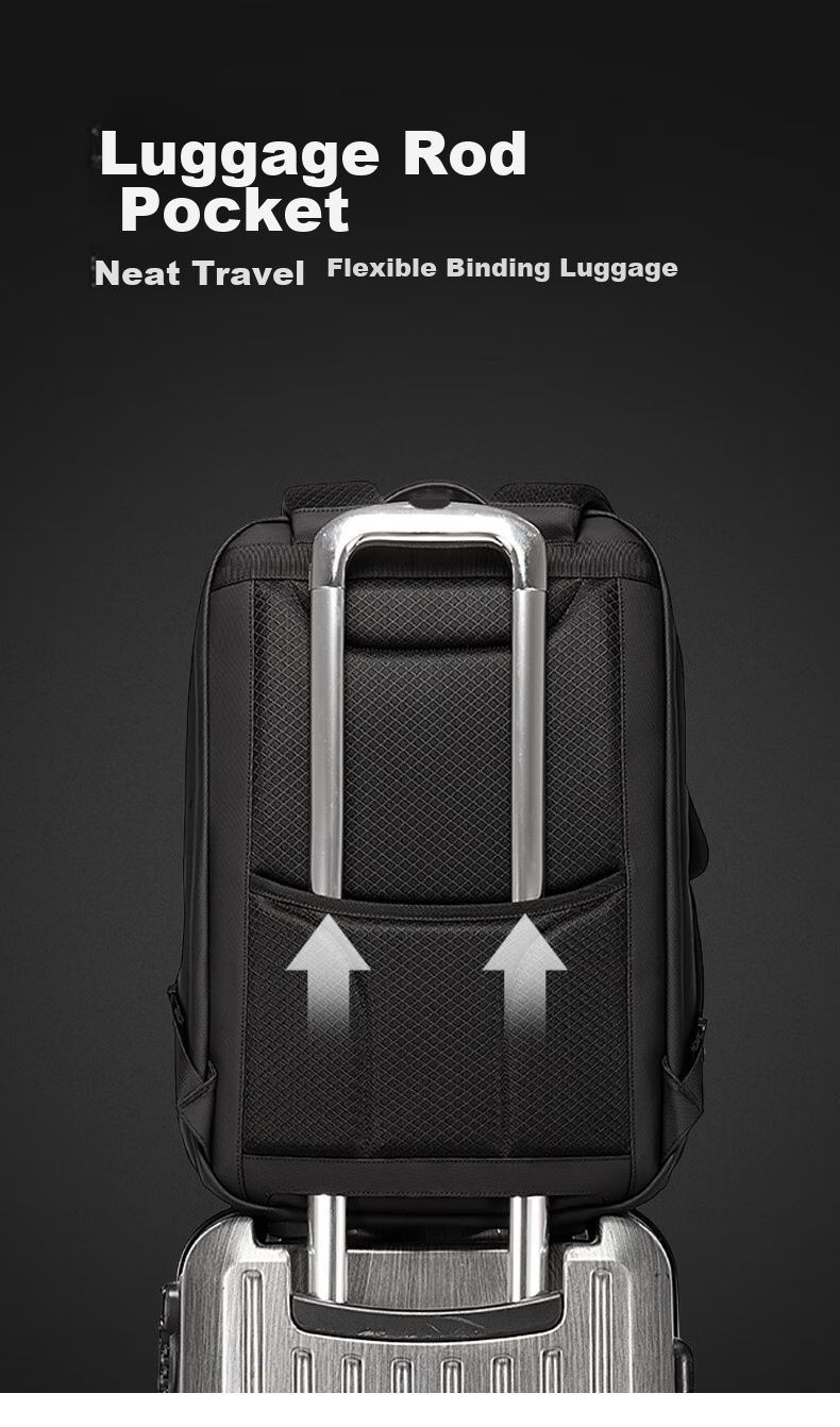 Bange Multifunctional Anti-Theft Laptop Backpack, Business Commute Travel, Wet And Dry Separation, Men's Backpack, 721646 Black 16