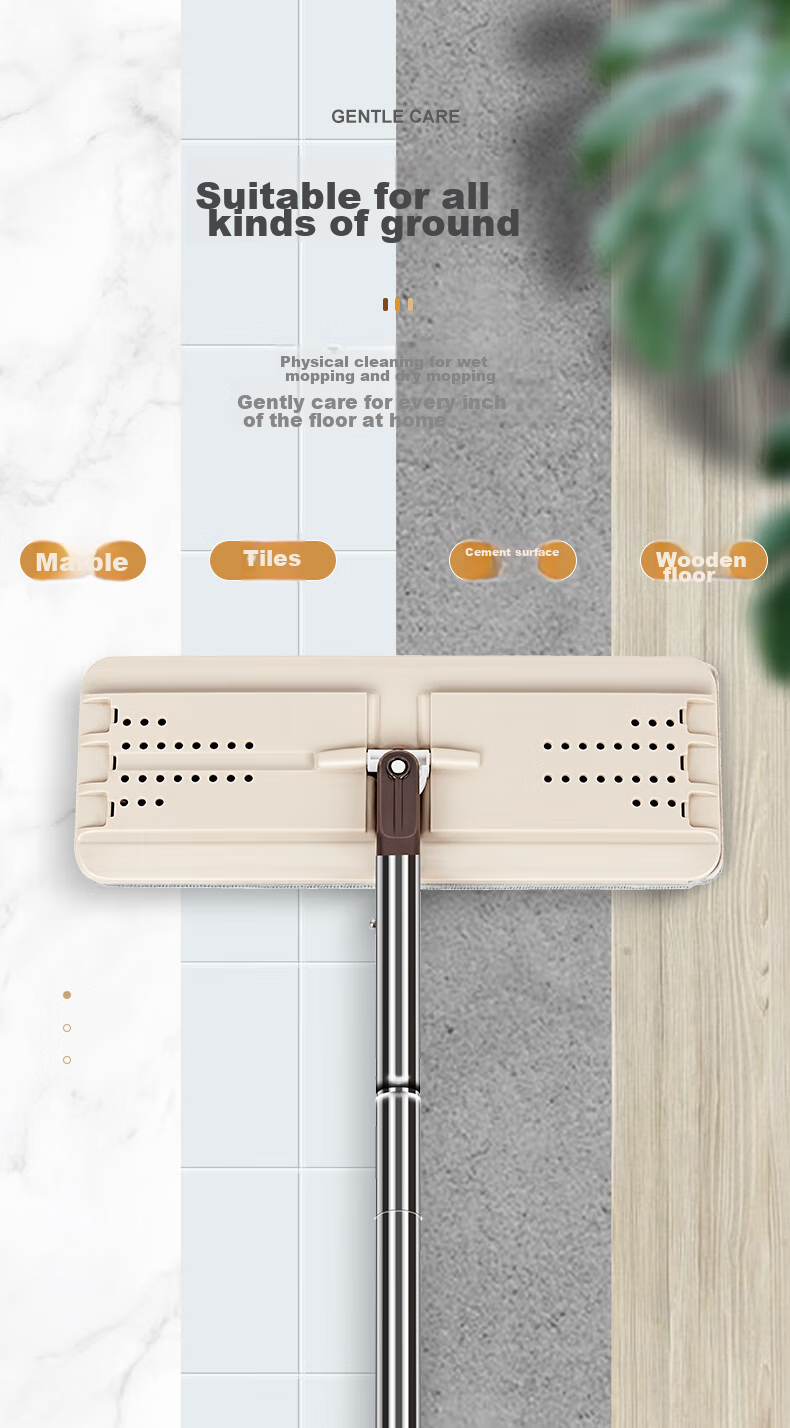 MARYYA Flat Mop Replacement, 33cm Single Mop Compatible with Multiple Models, with Bucket, Wet And Dry Dual-Use All-In Mop 3